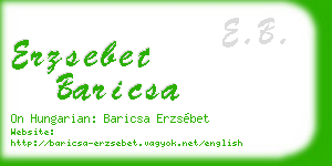 erzsebet baricsa business card